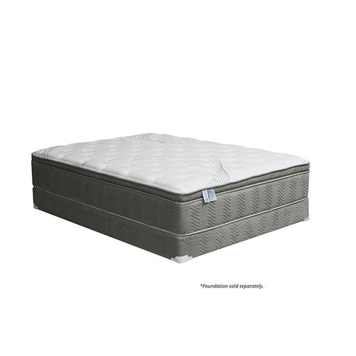 STORMIN White/Gray 13" Euro Pillow Top Mattress, Cal.King - Inland Furniture (San Bernardino, CA)