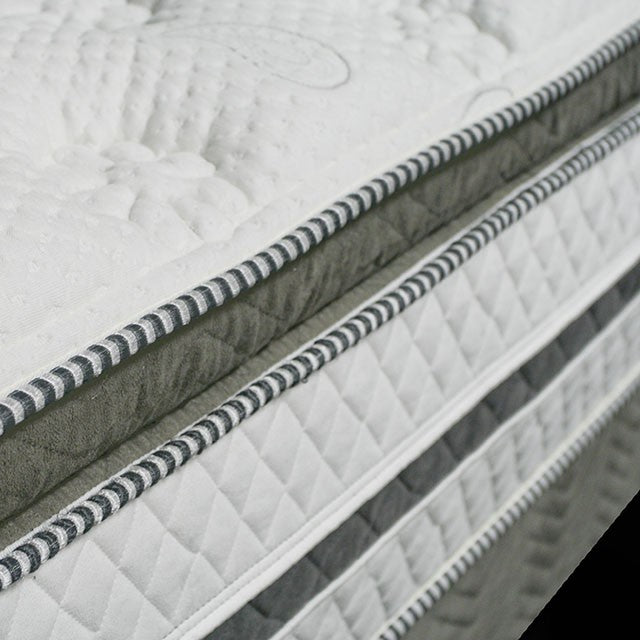 SIDDALEE White/Gray 16" Euro Pillow Top Mattress, Full - Inland Furniture (San Bernardino, CA)