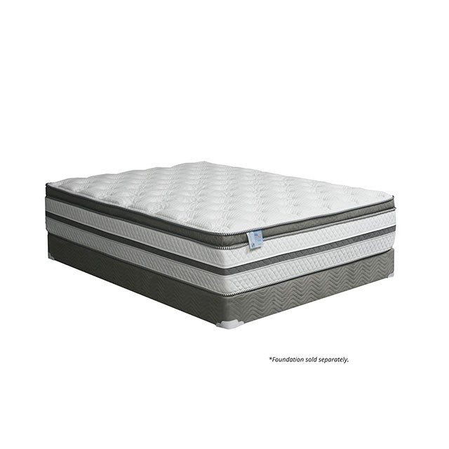 SIDDALEE White/Gray 16" Euro Pillow Top Mattress, Full - Inland Furniture (San Bernardino, CA)