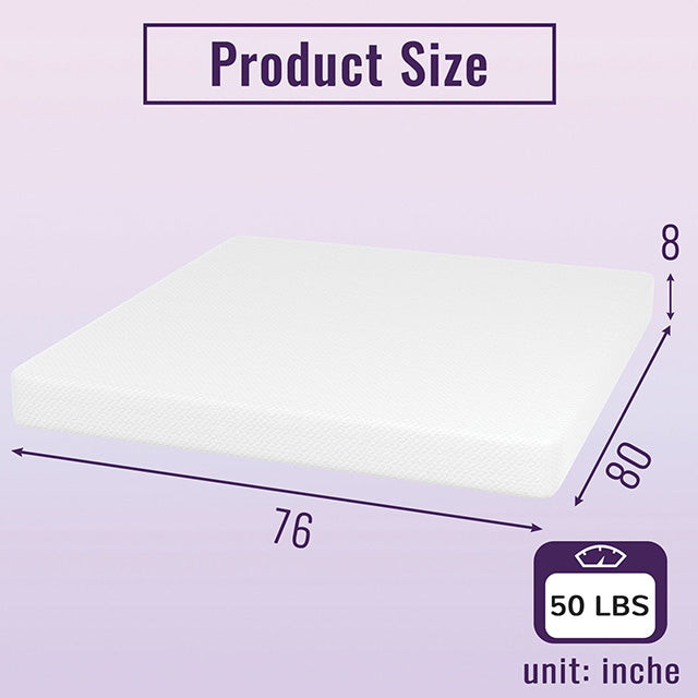 Nasturtium 8" E.King Bamboo Charcoal Infused Memory Foam - Inland Furniture (San Bernardino, CA)