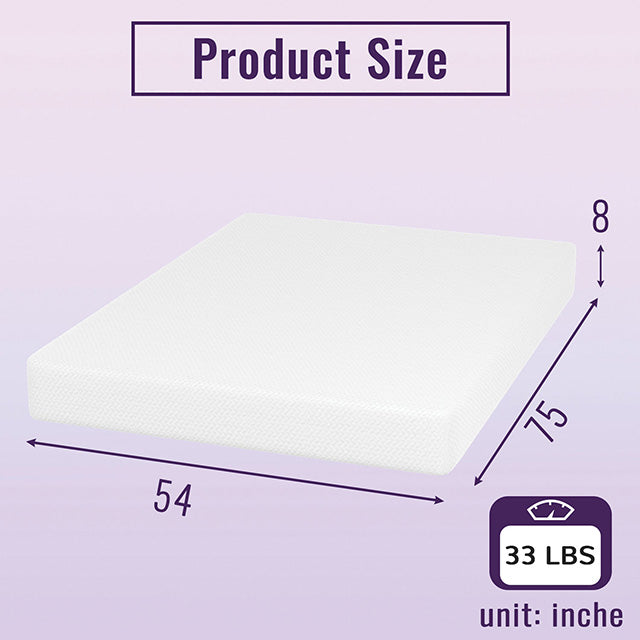 Nasturtium 8" Full Bamboo Charcoal Infused Memory Foam - Inland Furniture (San Bernardino, CA)