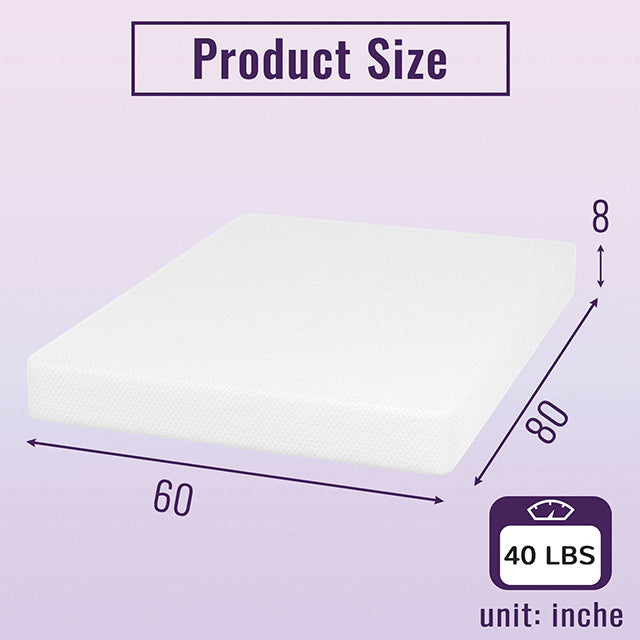 Nasturtium 8" Queen Bamboo Charcoal Infused Memory Foam