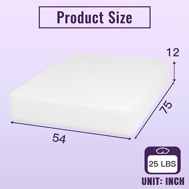 Nasturtium 12" Full Bamboo Charcoal Infused Memory Foam - Inland Furniture (San Bernardino, CA)