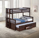 University Twin/Full Bunk Bed Grey, Walnut, & White - Inland Furniture (San Bernardino, CA)