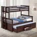 University Twin/Full Bunk Bed Grey, Walnut, & White - Inland Furniture (San Bernardino, CA)