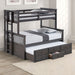 University Twin/Full Bunk Bed Grey, Walnut, & White - Inland Furniture (San Bernardino, CA)