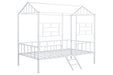 Rhonda Twin Loft Bed White, Silver, & Black - Inland Furniture (San Bernardino, CA)