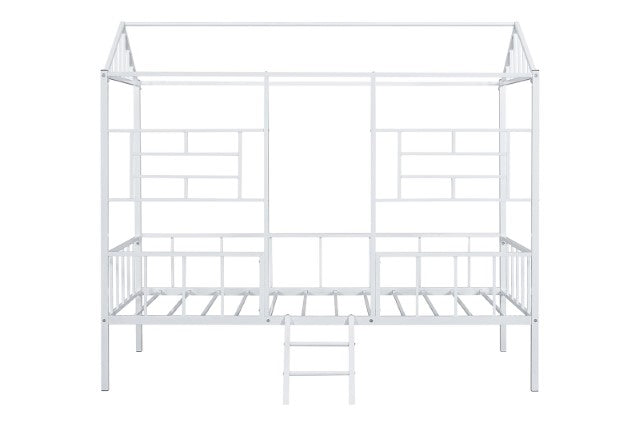 Rhonda Twin Loft Bed White, Silver, & Black - Inland Furniture (San Bernardino, CA)