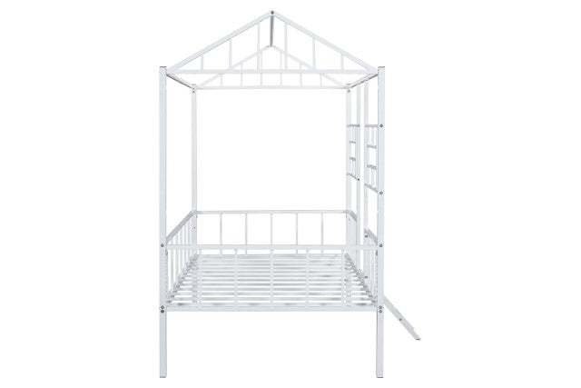Rhonda Twin Loft Bed White, Silver, & Black - Inland Furniture (San Bernardino, CA)
