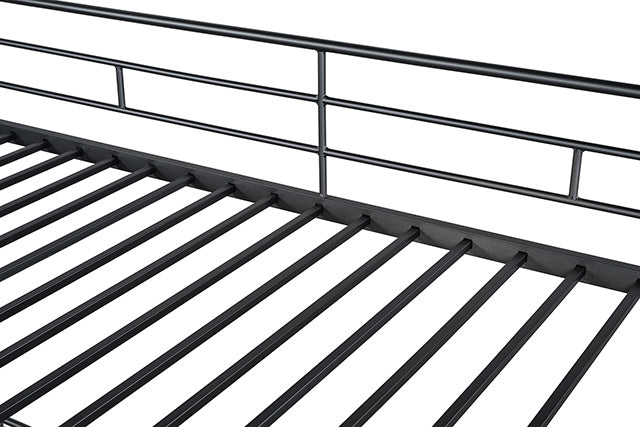 Myles Twin Loft Bed White, Silver & Black - Inland Furniture (San Bernardino, CA)