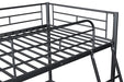 Myles Twin Loft Bed White, Silver & Black - Inland Furniture (San Bernardino, CA)