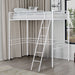 Myles Twin Loft Bed White, Silver & Black - Inland Furniture (San Bernardino, CA)