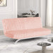 Villeneuve Futon Sofa Bed Black, Pink, & Grey - Inland Furniture (San Bernardino, CA)