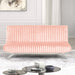 Villeneuve Futon Sofa Bed Black, Pink, & Grey - Inland Furniture (San Bernardino, CA)