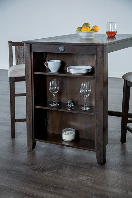 Lescles 3 Pc Counter Ht Set (1 Table + 2 Chairs) - Inland Furniture (San Bernardino, CA)