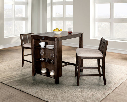 Lescles 3 Pc Counter Ht Set (1 Table + 2 Chairs) - Inland Furniture (San Bernardino, CA)