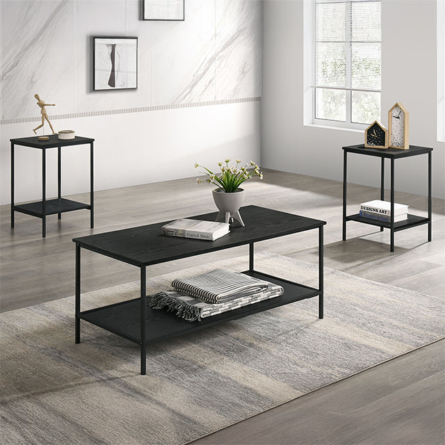 Pallas 3 Pc. Table Set Black - Inland Furniture (San Bernardino, CA)