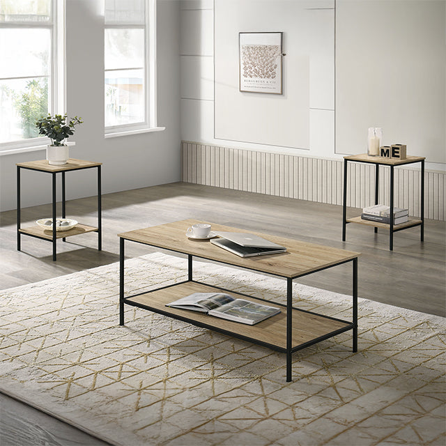 Pallas 3 Pc. Table Set Natural - Inland Furniture (San Bernardino, CA)