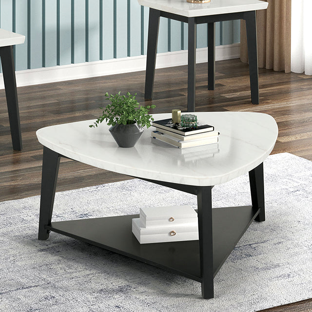 Thisted Triangle Marble Coffee Table - Inland Furniture (San Bernardino, CA)