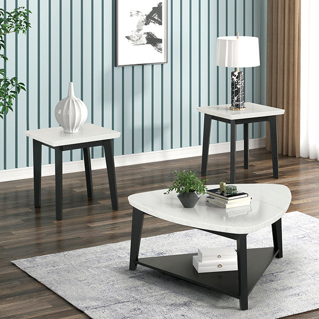 Thisted Triangle Marble Coffee Table - Inland Furniture (San Bernardino, CA)