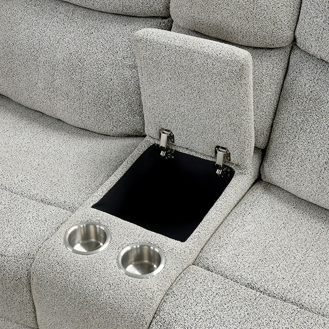 Sandbach Manual Reclining Loveseat With Console - Inland Furniture (San Bernardino, CA)