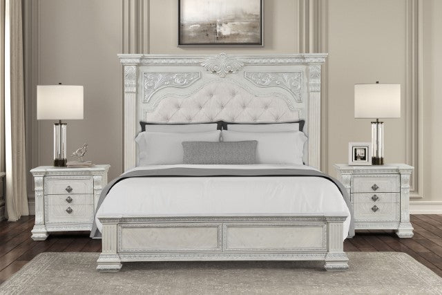 Promenade E.King & Queen Bed Brown & White - Inland Furniture (San Bernardino, CA)