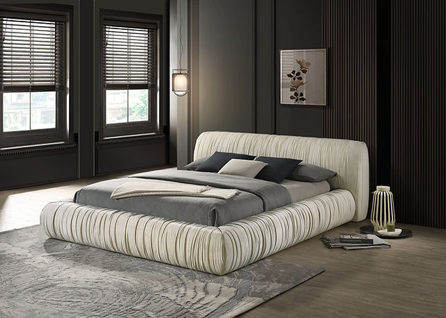 Palmdale Bed Black & Ivory - Inland Furniture (San Bernardino, CA)
