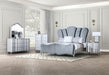 Melodi Parc E.King & Queen Bed Black & Silver - Inland Furniture (San Bernardino, CA)