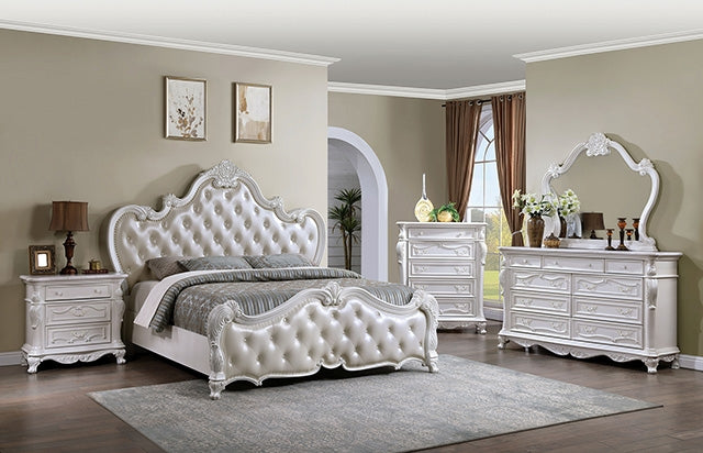 Ventresca Bed White & Chrome - Inland Furniture (San Bernardino, CA)