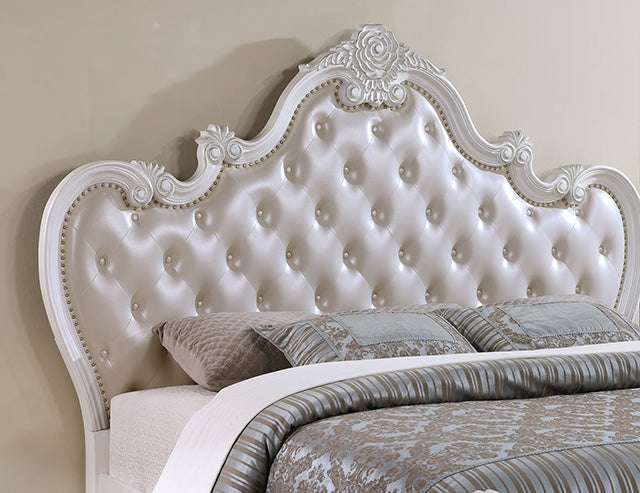 Ventresca Bed White & Chrome - Inland Furniture (San Bernardino, CA)