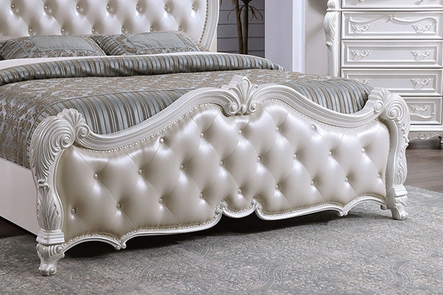 Ventresca Bed White & Chrome - Inland Furniture (San Bernardino, CA)