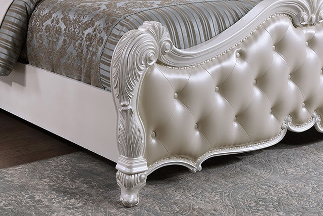 Ventresca Bed White & Chrome - Inland Furniture (San Bernardino, CA)