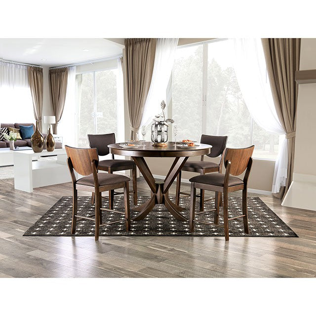 Marina 5 PC Dining Table Set Walnut - Inland Furniture (San Bernardino, CA)