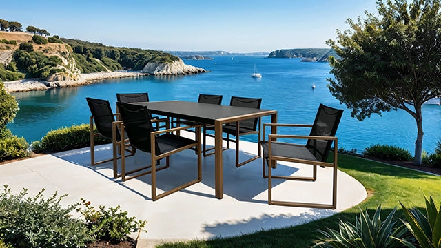 Oswego 8 Pc. Outdoor Dining Set - Inland Furniture (San Bernardino, CA)