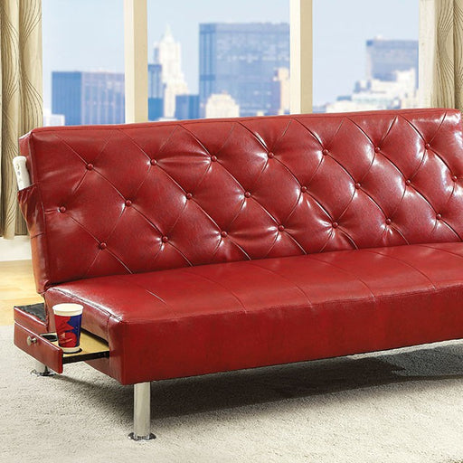 Farel Futon Sofa Red & White - Inland Furniture (San Bernardino, CA)