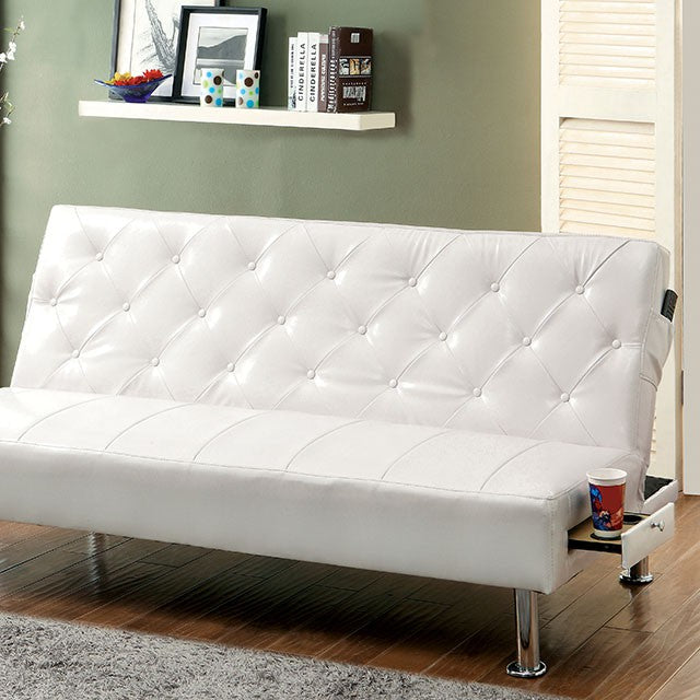 Farel Futon Sofa Red & White - Inland Furniture (San Bernardino, CA)