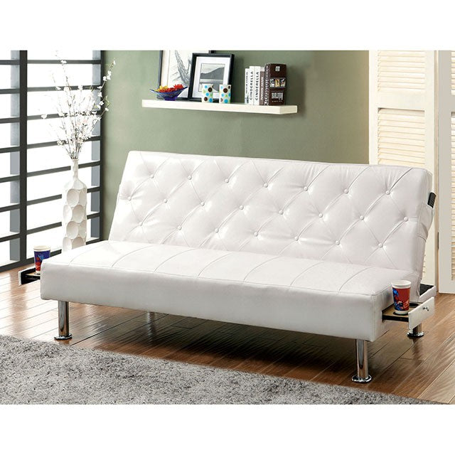 Farel Futon Sofa Red & White - Inland Furniture (San Bernardino, CA)