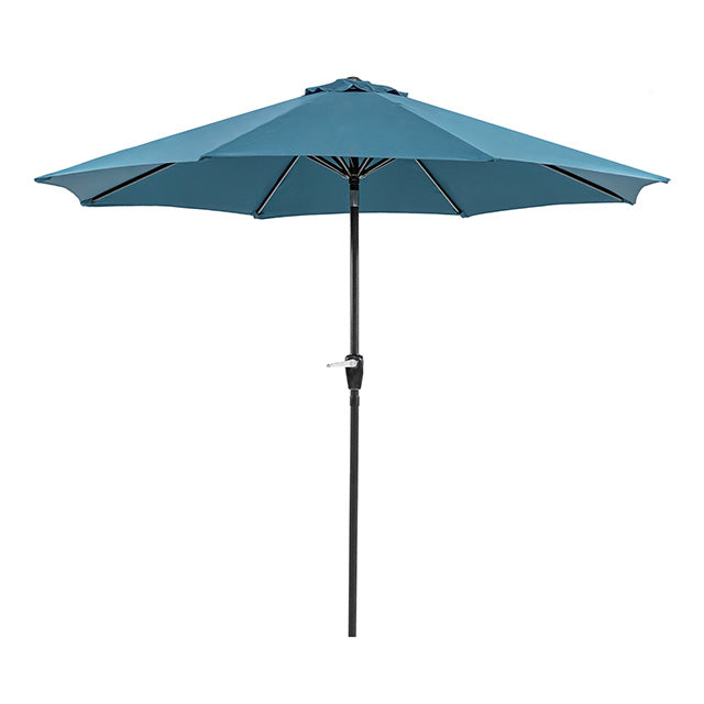 Soli 9' Outdoor Umbrella w/ Auto Tilt + 21" Round Base - Inland Furniture (San Bernardino, CA)