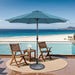 Soli 9' Outdoor Umbrella w/ Auto Tilt + 21" Round Base - Inland Furniture (San Bernardino, CA)