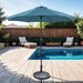 Tano 9' Outdoor Umbrella + 21" Round Base - Inland Furniture (San Bernardino, CA)