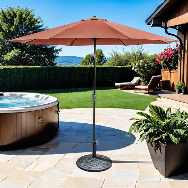 Mora 11' Outdoor Umbrella + 21" Round Base - Inland Furniture (San Bernardino, CA)