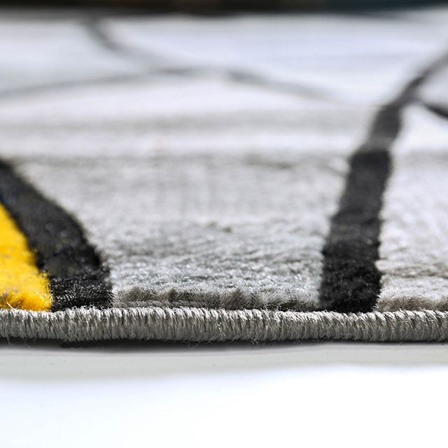 Sivas Charcoal Yellow 8' X 10' Area Rug - Inland Furniture (San Bernardino, CA)