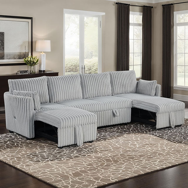 Denholme U-Sectional w/ Pull Out - Inland Furniture (San Bernardino, CA)