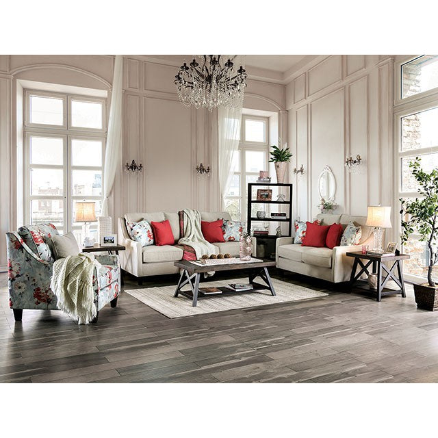 Nadene Ivory Love Seat - Inland Furniture (San Bernardino, CA)
